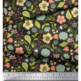 thumbnail image 2 of Soimoi Gray Moss Georgette Fabric Leaf Floral Print Fabric by Yard 42 Inch Wide, 2 of 3