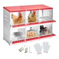 thumbnail image 1 of QinaQin 6 Compartment Galvanized Steel Chicken Nesting Box Red with Hole Perch Dot Ventilation No Cover, 1 of 7