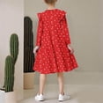 thumbnail image 5 of JDQJBZ Kids Long Sleeve Dress Heart Print Tiered Ruffle Casual Summer Outfit, 5 of 5