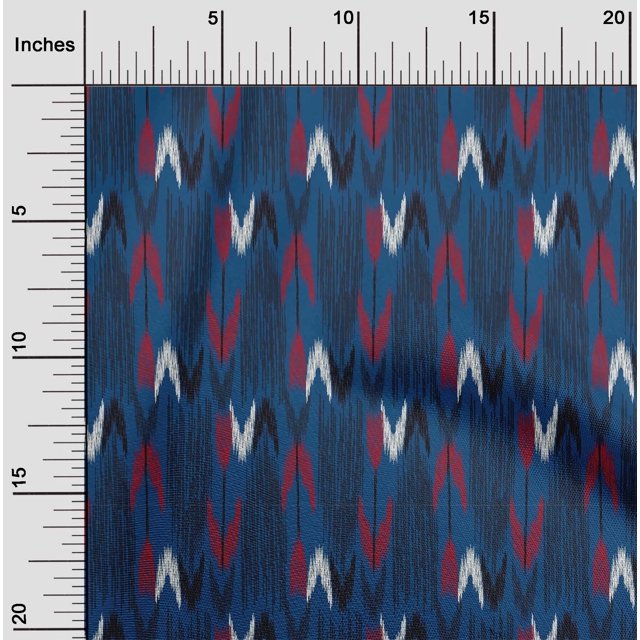 oneOone Cotton Cambric Fabric Arrow Ikat Print Sewing Fabric BTY 56 Inch Wide