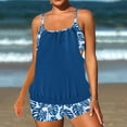thumbnail image 1 of Cameland Women's Plus Size Conservative Lace Stitching Suit Swimming Trunks Split Swimsuit Suit, 1 of 5