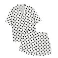 thumbnail image 1 of MIASHUI Ensemble de Pyjama 2 Pcs pour Garçons et Filles à Pois Boutonné, Blanc, 6-7 Ans, 1 of 4