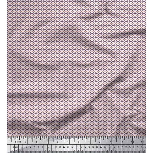 Soimoi Modal Satin Fabric Arrow Small Print Fabric by The Yard 42 Inch Wide
