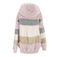 thumbnail image 4 of FAIWAD Women's Full Zip Fuzzy Fleece Hooded Coat Color Block Drawstring Fall Winter Warm Coat with Pockets, 4 of 6