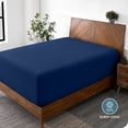 thumbnail image 3 of Bare Home Fitted Sheet - 22" Extra Deep Pocket - Premium 1800 Collection - Twin, Dark Blue, 3 of 7