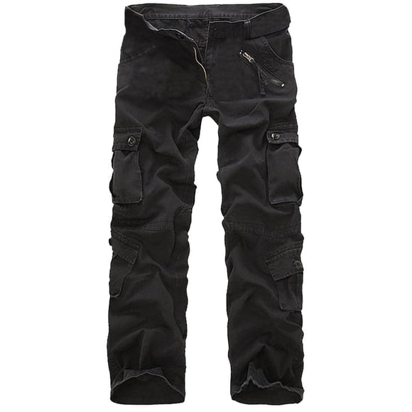 Mens Work Pants Cargo Mens Fashion Casual Cotton Multi-pocket Outdoors Work Trouser Cargo Long Pants