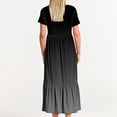 thumbnail image 4 of Penkiiy Robe à Manches Courtes pour Femmes à Imprimé Dégradé, Ample, Unie, Décontractée, d'Été, Fluide, à Étages, Longue Maxi avec Poches 2TG Gris, 4 of 7