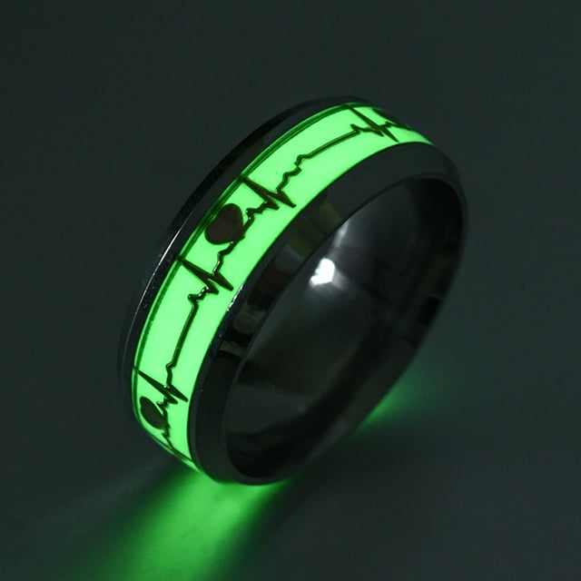 TopLLC Rings Europe and America Titanium Steel Luminous Ring Ring Fluorescent Ring Fluorescent Ring