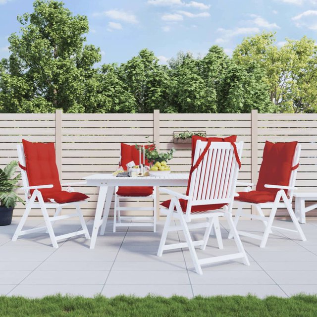 vidaXL Coussins de Chaise Dossier Haut 4 Pcs Tissu Oxford Rouge