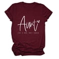 thumbnail image 1 of LUOGENLI T-shirts pour Femme pour Femmes Mode Féminine Décontractée Lettre Manches Courtes Col Rond T-Shirt Haut T-shirts pour Femmes T-shirts Graphiques T-shirts de la Saint-Patrick 4xlt T-shirts pour Femmes T-shirts Graphiques Pâques Vin m, 1 of 2