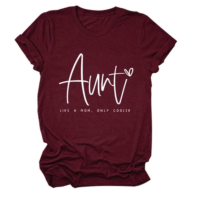LUOGENLI T-shirts pour Femme pour Femmes Mode Féminine Décontractée Lettre Manches Courtes Col Rond T-Shirt Haut T-shirts pour Femmes T-shirts Graphiques T-shirts de la Saint-Patrick 4xlt T-shirts pour Femmes T-shirts Graphiques Pâques Vin m