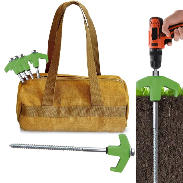TopLLC Hexagonal Luminous Nail 8in Screw In Tent Stakes - Ground Anchors Screw In Tent nail