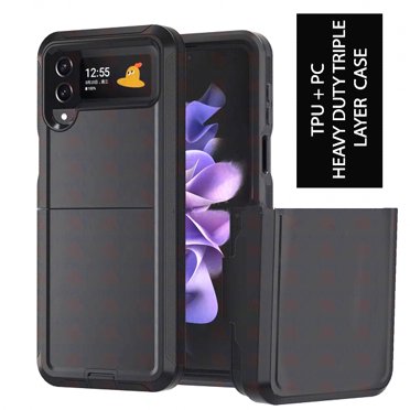 Samsung Galaxy Z Flip 4 Étui Rigide, Anti-Chute Triple 3 Couches Antichoc Robuste Défenseur Étui Rigide