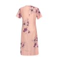 thumbnail image 4 of Robe de Plage Femme Décontractée à Manches Courtes Robes Taille Empire Robe sous le Genou Poches, 4 of 5