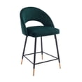 thumbnail image 1 of Plata Décor Velvet Stool with Black Metal legs, 1 of 4