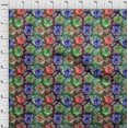 thumbnail image 4 of oneOone Georgette Viscose Green Fabric Colourful Animal Face Sewing Craft Projects Fabric Prints By Yard 42 Inch Wide, 4 of 4