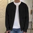thumbnail image 1 of RXIRUCGD Cardigan en Velours Paon pour Hommes, Col Rond, Fermeture Éclair, Noir, Taille : 3TG, 1 of 8