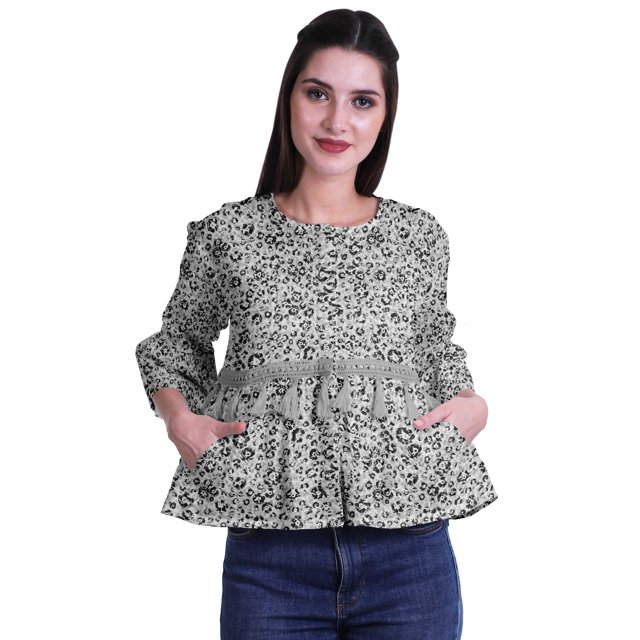 Moomaya Hauts Boho Coton Décontractés Amples Blouses Haut d'Été Col Rond T-Shirt