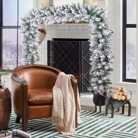 Clearance! Snow Flocked Christmas Garland Snowy Artificial Christmas Garland Winter Frosted Holiday Garland White Cedar Garland For Xmas Tree Daily Deal Deals of Today #34