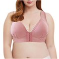 thumbnail image 2 of CHUANK Front-Closure Wireless Leisure Bra - Comfortable Plus Size Bras For Women Purple L, 2 of 9