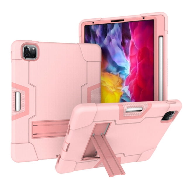 Mignova for iPad Pro 11 2020 Case,Hybrid Heavy Duty Three Layer Full-Body Shockproof Armor Defender Rugged Protective Case Cover with Stand for Apple iPad Pro 11 Inch Case 2020/2018(Rose Gold)