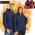 thumbnail image 1 of EGNMCR Womens Plaid Shacket Jacket USB Intelligent Constant Temperature Heated Windproof Plus Size Coat For Men And Women Winter 4 Heated Jacket Coat Women Coat, 1 of 6