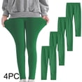 thumbnail image 1 of YUNAFFT Girls Stretchy Soft Leggings 3-12Y 4-Pack Lycra Spandex Pure Color Breathable Base Layer Pants, 1 of 9