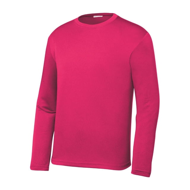 Gravity Threads Youth Long-Sleeve Moisture WickenIng Shirt - Pink Raspberry - X-Large