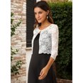 thumbnail image 4 of INSPIRE CHIC Cardigan Boléro Court en Dentelle Florale Intégrale de Loisirs pour Femmes, 4 of 6