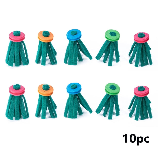 WLOELOEW 10 Pieces Floating Spawning Mop For Fish Aquarium Breeding Cloth Material 4.5X10Cm For Egg Collection D