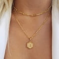 thumbnail image 2 of Colliers à Initiale Superposés pour Femmes, Collier Chaîne Trombone Simple Mignon Pendentif Lettre Hexagone Collier Ras-du-Cou à Initiale Colliers Superposés Dorés pour Femmes,CGold, 2 of 5
