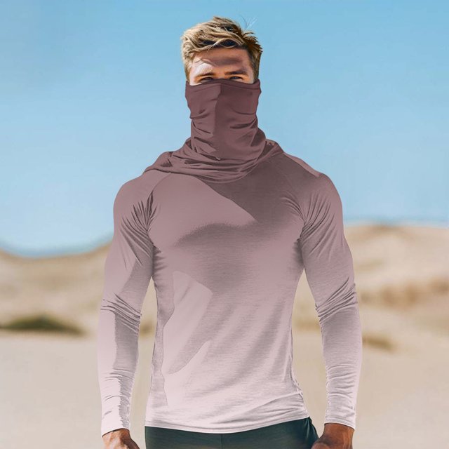 Handshe Summer Print Lightweight Skin Jacket, Breathable Sun Protection UPF 50+ UV Resistant with Face Cover Sleeves, Hiking Outdoor Sports Rash Guard Hooded Shirt,Plus Size