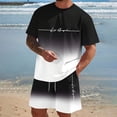 thumbnail image 2 of SHIXIAOO Male Print Short Sleeve T Shirt and Shorts Two Piece Set with All Print Print Shirt and Quarter Pants Set Pinstripe Suit Jacket Men Suite for Man Suite for Teens Graduation Suits for Men, 2 of 5