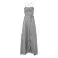 thumbnail image 3 of Ketyyh-chn99 Robes pour Femmes Robe de Mariée Robe de Fête Col en V Élégante Robe Longue Formelle Robes de Soirée pour Femmes Gris, TG, 3 of 4