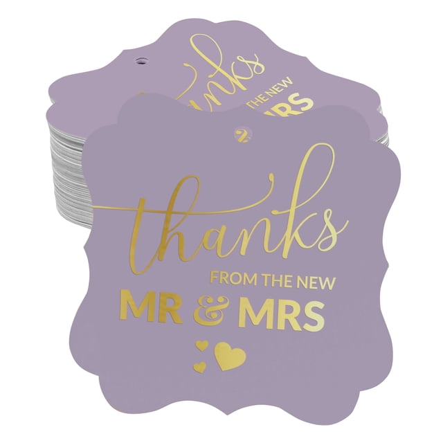 Inkdotpot Pack Of 100 Thanks From The New Wedding Paper Tags DIY Craft Bracket Shape Real Gold Foil Hang Tags