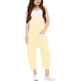 thumbnail image 1 of Girls Jumpsuit Solid Summer Rompers for Girls Sleeveless Overalls with Side Pockets Preppy Clothes 5-6 Y, 1 of 6