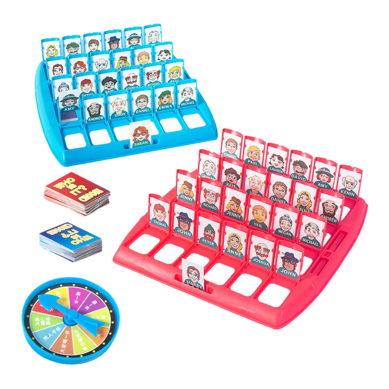Bunblic Guessing Who Board Game Character Cards Educational Toy Novelty Puzzle Game Funny Family Guessing Game for Valentines Day Gifts , 96 Card with Board