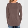 thumbnail image 4 of Timegard Womens Tops Long Sleeve Notched V-Neck Button Comfy Tee Fall Casual Loose Shirts Tops Blouse, 4 of 4