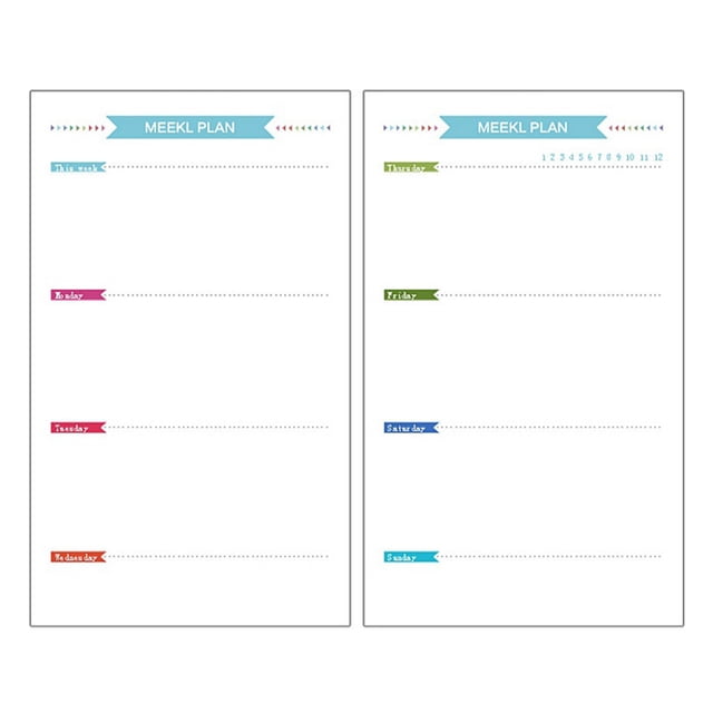 EeaseCA 40 Sheets A6 Size 6-Hole Paper Refills For Notebook Planner Journal Dairy (Weekly Book)