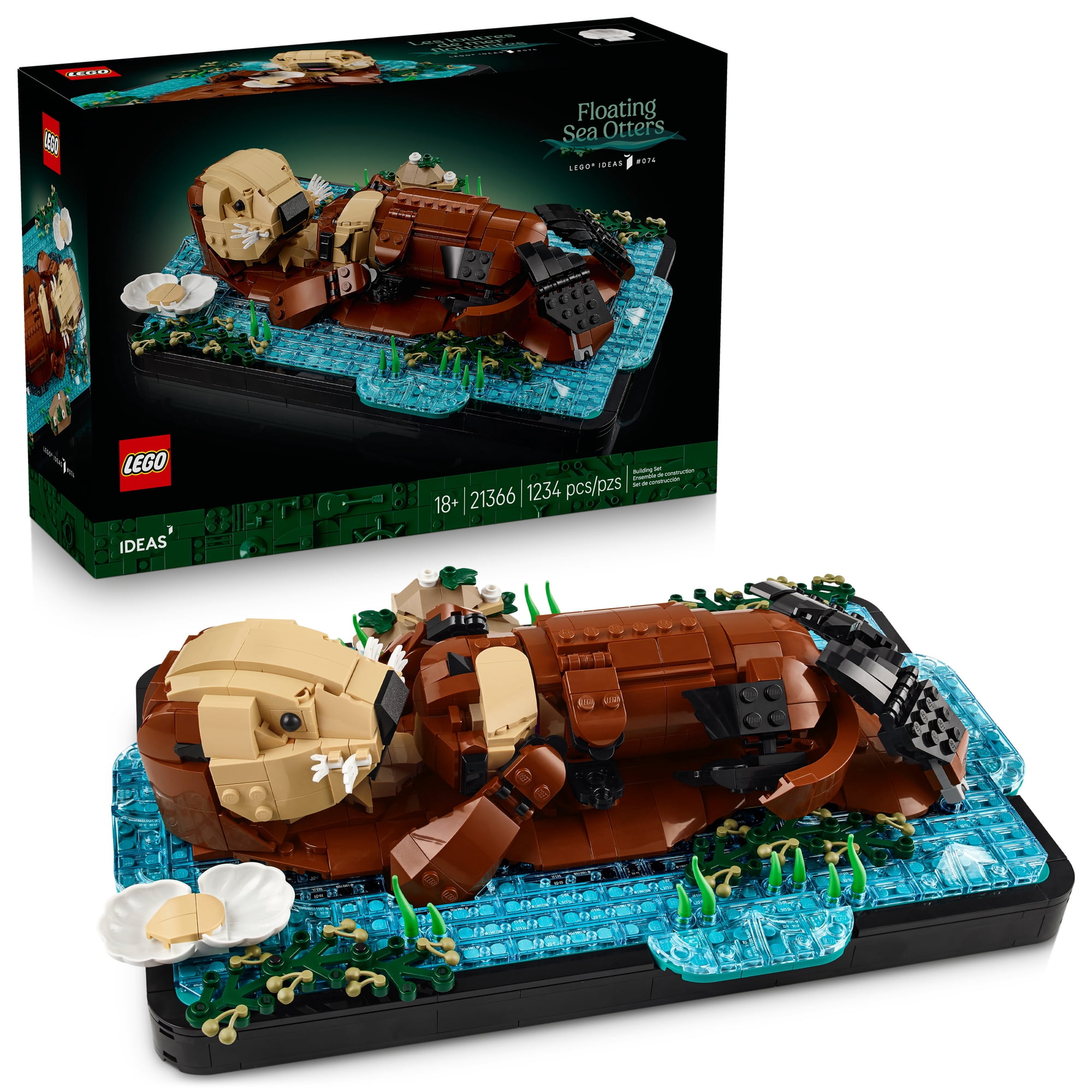 Lego Ideas Floating Sea Otters Building Sets For Adults - Room Or Office Decor For Women & Men, Ages 18+ - Gift Ideas For Birthday - 21366