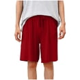 thumbnail image 3 of Yuyuzo Mens Shorts Casual Drawstring Elastic Waist Short Summer Loose Fitted Beach Shorts with Pockets, 3 of 7