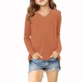 thumbnail image 5 of vdgthytj Toddler Boys Girls Long Sleeve T-Shirts Kids V Neck Solid Color Color Basic Tops Fall Spring Outfit Blouse, 5 of 5