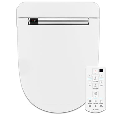 VOVO Siège de Toilette Style Bidet Siège Chauffant, Chaud, Sec et Étanche, Veilleuse DEL, Allongé