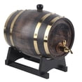thumbnail image 2 of Baril de Brandy Rayé Noir, Baril de Vin en Chêne 3L, Boissons Durables pour Vin Rouge, 2 of 7
