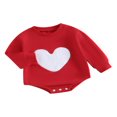 thumbnail image 1 of Valentine’s Day Romper with Heart Embroidery for Baby Girls - Long Sleeve, 1 of 9