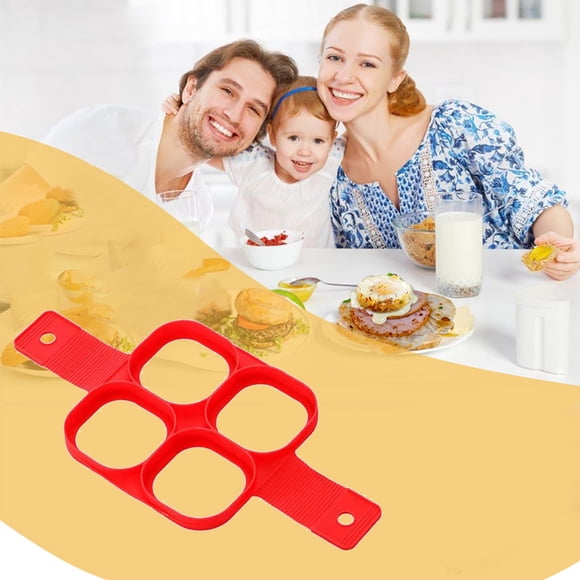 TopLLC Kitchen Gadgets, Kitchen Accessories, Kitchen Utensils, Kitchen Tool 4 Hole Omelette Maker Multi-functional 7-link Round Star Heart Shaped Pancake Maker Breakfast Baking Molds Omelette Mold