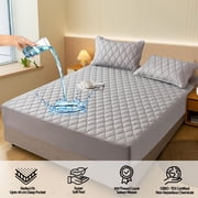 Yannianjz Waterproof Mattress Protector for Adults, Non-Slip Fitted Bed Cover, Reusable All-inclusive Mattress Pad for Bedroom, Guest Room, Dorm, Travel
