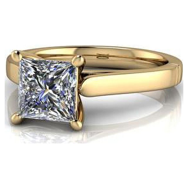 Bagues de Mariée Diamond en Forme de Princesse 2.00 Ct Or Jaune 14K Solide