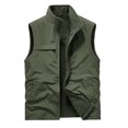 thumbnail image 1 of Birdeem Mens Thin Workwear Solid Color Stand Collar Sleeveless Jacket Tank Tops, 1 of 3