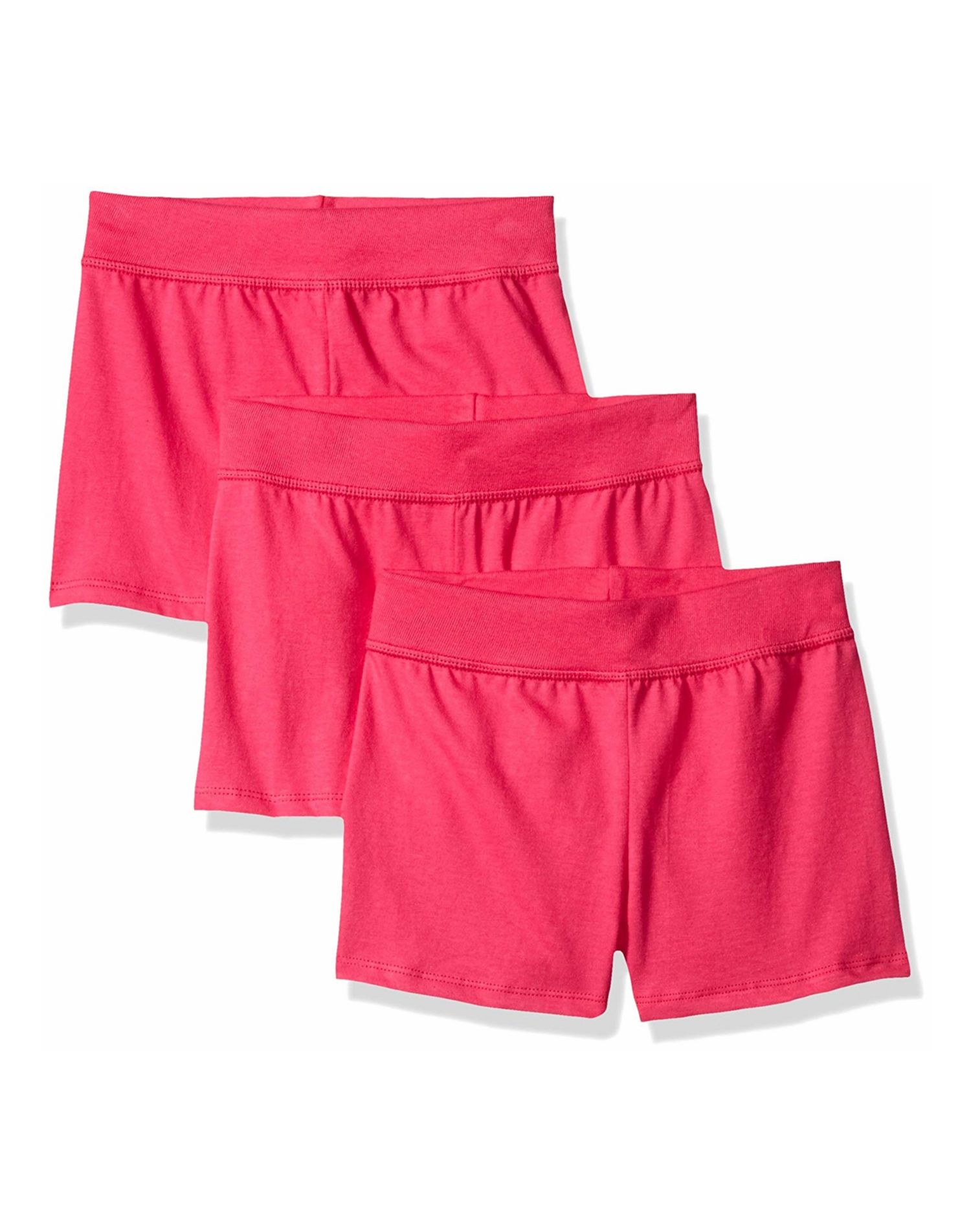 Hanes Girls Jersey Short 3-Pack, M, Amaranth